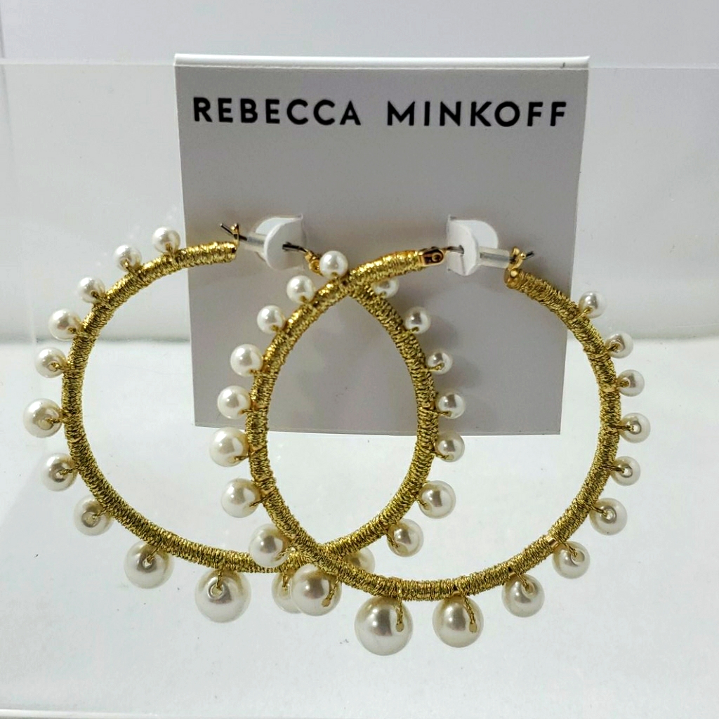 Rebecca Minkoff Pearl Hoop Earrings 18$